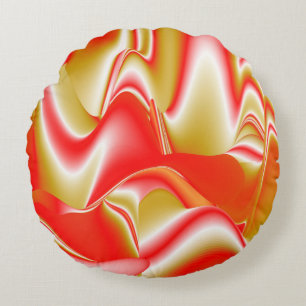 Coussins Ronds Love and Gold Abstrait 3D Rainbowart