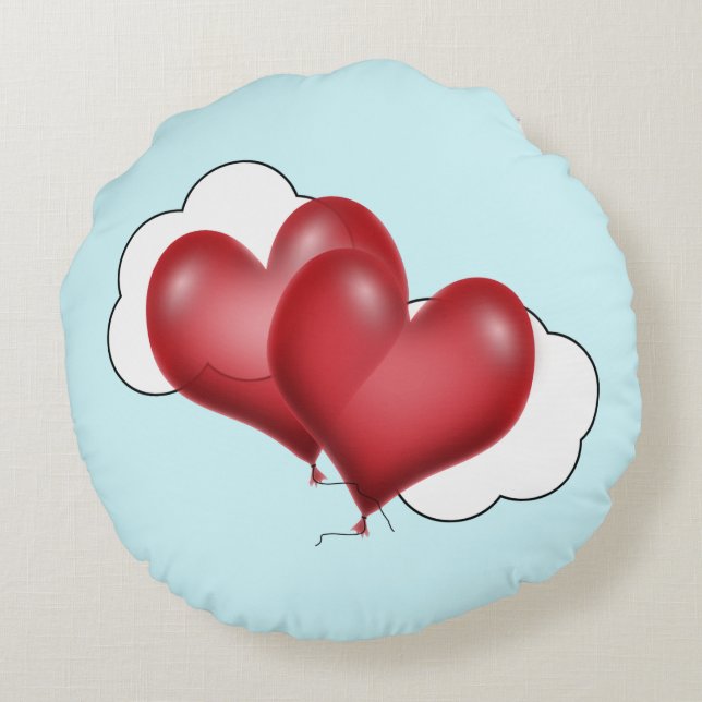 Coussins Ronds Love Balloon Hearts Valentine (Dos)