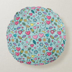 Coussins Ronds Love Doodle Tapestry