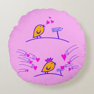 Coussins Ronds LOVE ECHO - Comic Birds Tweetlercools 3
