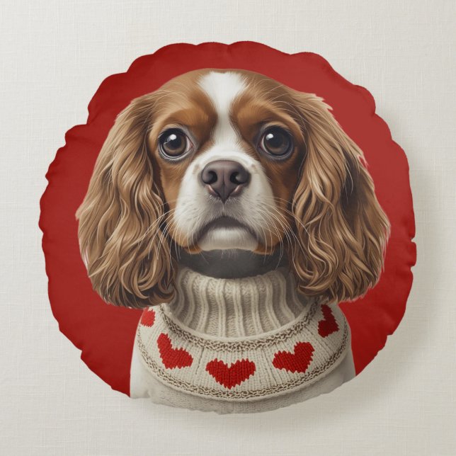Coussins Ronds Love Heart cavalier (Devant)