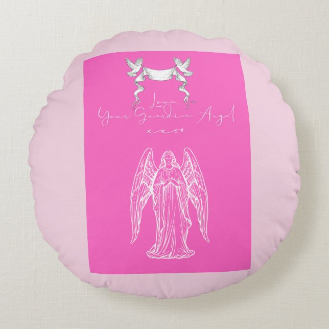 Coussins Ronds Love Letter Design - Love, Your Guardian Angelxxoo (Devant)