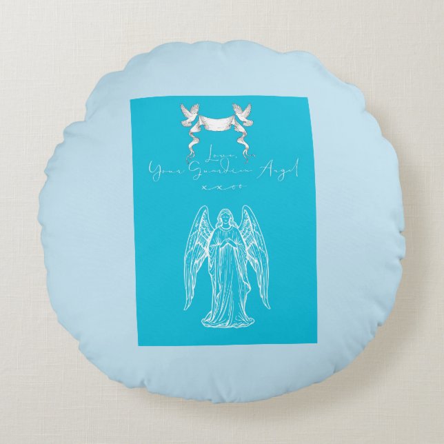 Coussins Ronds Love Letter Design - Love, Your Guardian Angelxxoo (Devant)