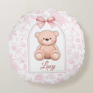 Coussins Ronds Lucy   Conception personnalisée d'ours en peluche 