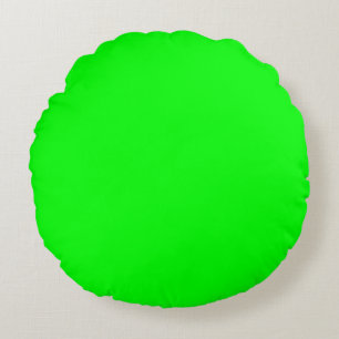 Coussins Ronds lumière vive Vert uni couleur unie Personnalisé