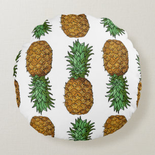 Coussins Ronds Luminosité de l'ananas : Illustration tropicale es