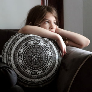 Coussins Ronds Lune Enfant Mandala Triple Lune
