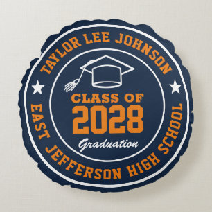 Coussins Ronds Lycée Diplômé Collège Classe de fin d'études