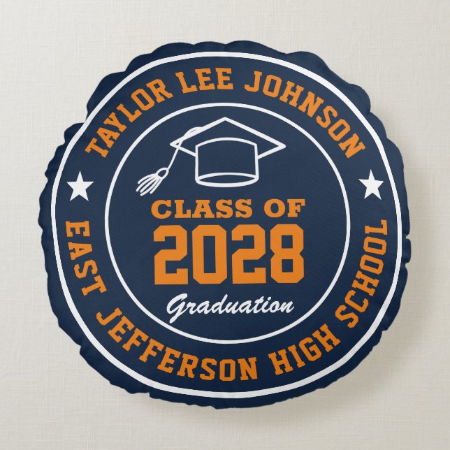 Coussins Ronds Lycée Diplômé Collège Classe de fin d'études (Devant)