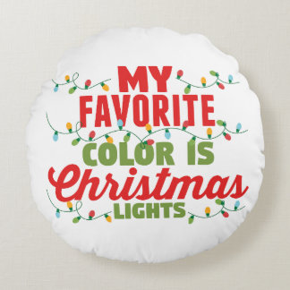 Coussins Ronds Ma Couleur Préférée Est Les Lumières De Noël