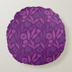 Coussins Ronds Ma Princesse Aime Le Violet Joyeux Fleurs Énormes