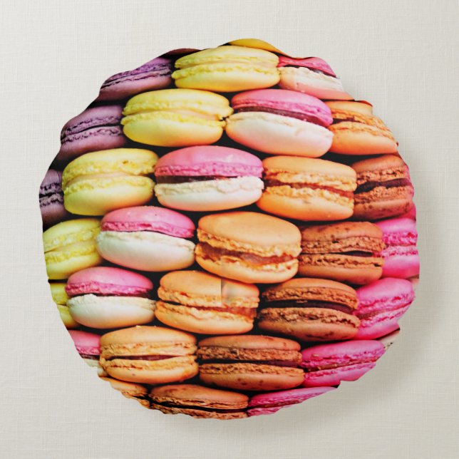 Coussins Ronds Macaron français (Dos)