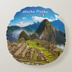 Coussins Ronds Machu Picchu, Pérou - Ruines de la citadelle inca
