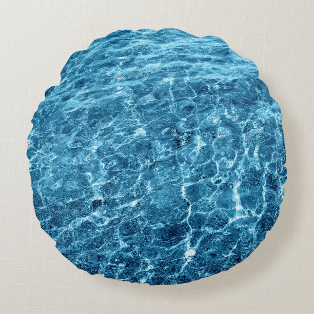 Coussins Ronds Macro Bubbling Blue Sea Photo (Devant)
