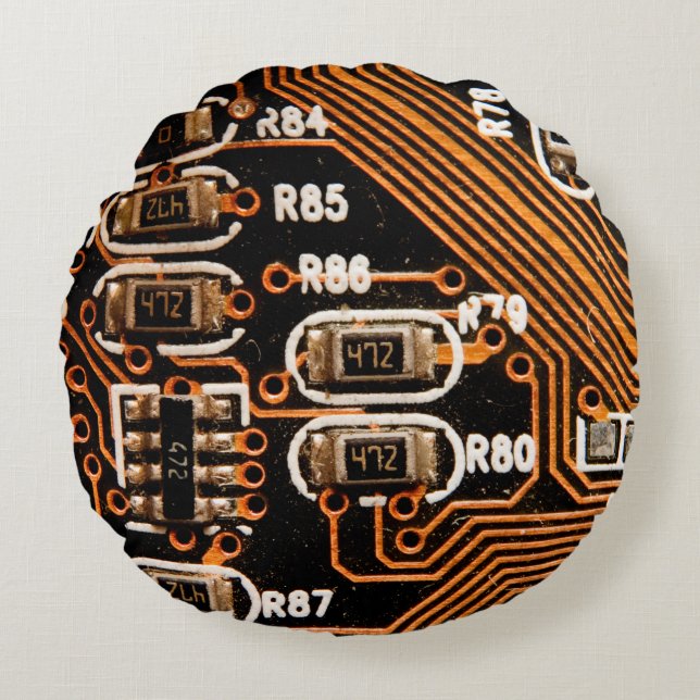 Coussins Ronds macro prise de circuit, câbles, condensateurs, car (Devant)