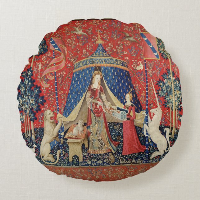 Coussins Ronds Madame et la licorne : "À mon seulement désir" 2 (Devant)