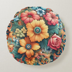 Coussins Ronds Magnifique bouquet de fleurs