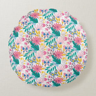 Coussins Ronds Magnifique conception florale botanique