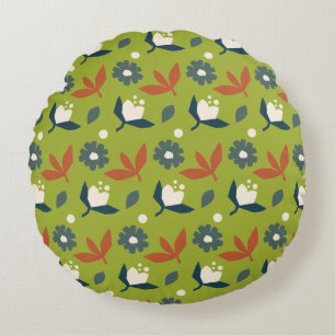 Coussins Ronds Magnifique conception florale botanique