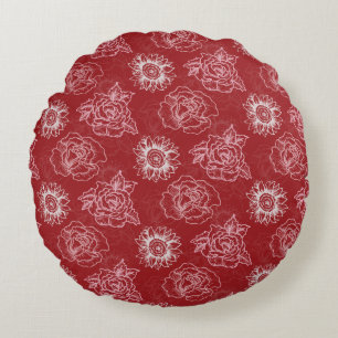 Coussins Ronds Magnifique conception florale botanique