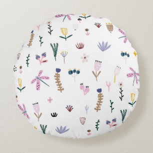 Coussins Ronds Magnifique conception florale botanique