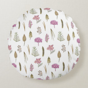 Coussins Ronds Magnifique conception florale botanique