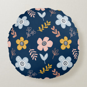 Coussins Ronds Magnifique conception florale botanique