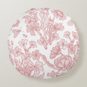 Coussins Ronds Magnifique conception florale botanique