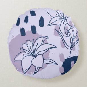 Coussins Ronds Magnifique conception florale botanique