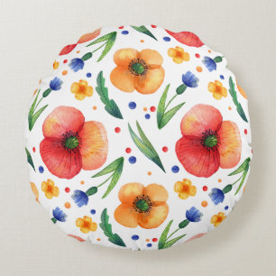 Coussins Ronds Magnifique conception florale botanique