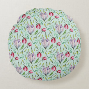 Coussins Ronds Magnifique conception florale botanique