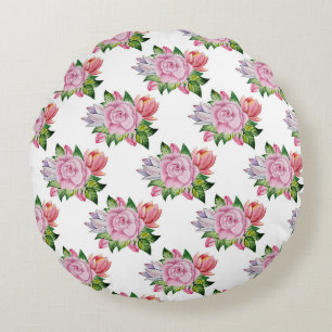 Coussins Ronds Magnifique conception florale botanique