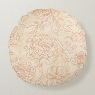 Coussins Ronds Magnifique conception florale botanique