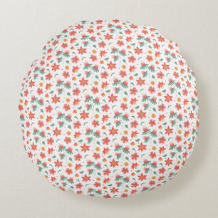 Coussins Ronds Magnifique conception florale botanique