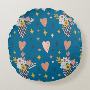 Coussins Ronds Magnifique conception florale botanique