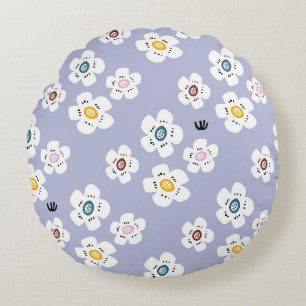 Coussins Ronds Magnifique conception florale botanique
