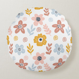Coussins Ronds Magnifique conception florale botanique