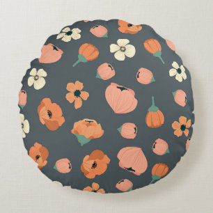 Coussins Ronds Magnifique conception florale botanique