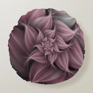 Coussins Ronds Magnifique fleur rose fractale