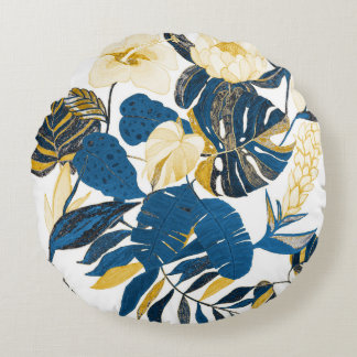 Coussins Ronds Main Tropicale tirée : Motif créatif sans couture