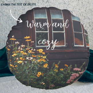 Coussins Ronds Maison de campagne avec jardin rustique