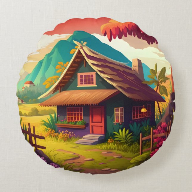 Coussins Ronds Maison traditionnelle philippine-36543 (Devant)