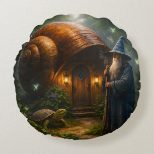 Coussins Ronds Maisonnette en coquille d'escargot magique fantais