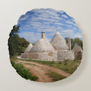 Coussins Ronds Maisons de Trulli en Puglia/Pouilles