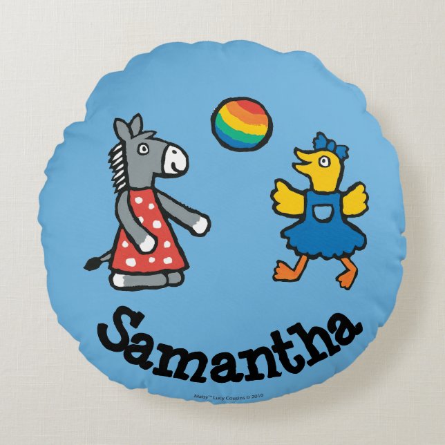 Coussins Ronds Maisy à l'école maternelle avec des amis sur le (Devant)