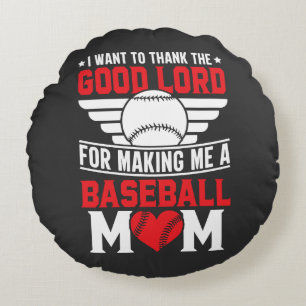 Coussins Ronds Maman de baseball Parent sportif Mère de jour de m