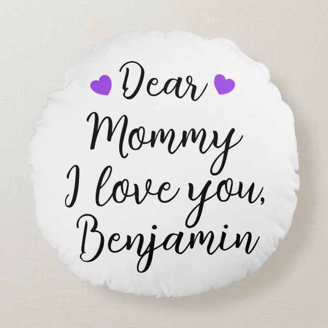 Coussins Ronds Maman, je t'aime (Devant)