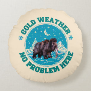 Coussins Ronds Mammouth d'hiver humour météo froid