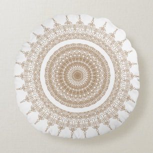 Coussins Ronds Mandala Bohemian White Boho