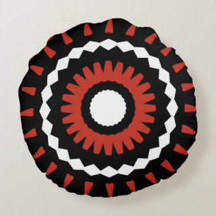 Coussins Ronds Mandala de la tribu rouge
